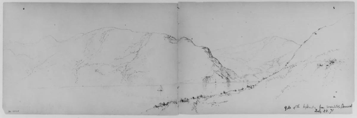 Gate of the Highlands, Cornwall, 1871 (from Sketchbook) by Daniel Huntington, artwork, 1870