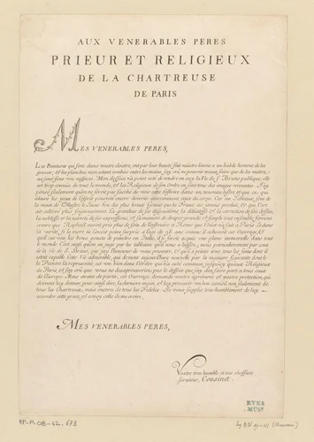 Opdracht voor een serie getiteld La vie de St. Bruno (...) by François Chauveau, print, 1623-1676