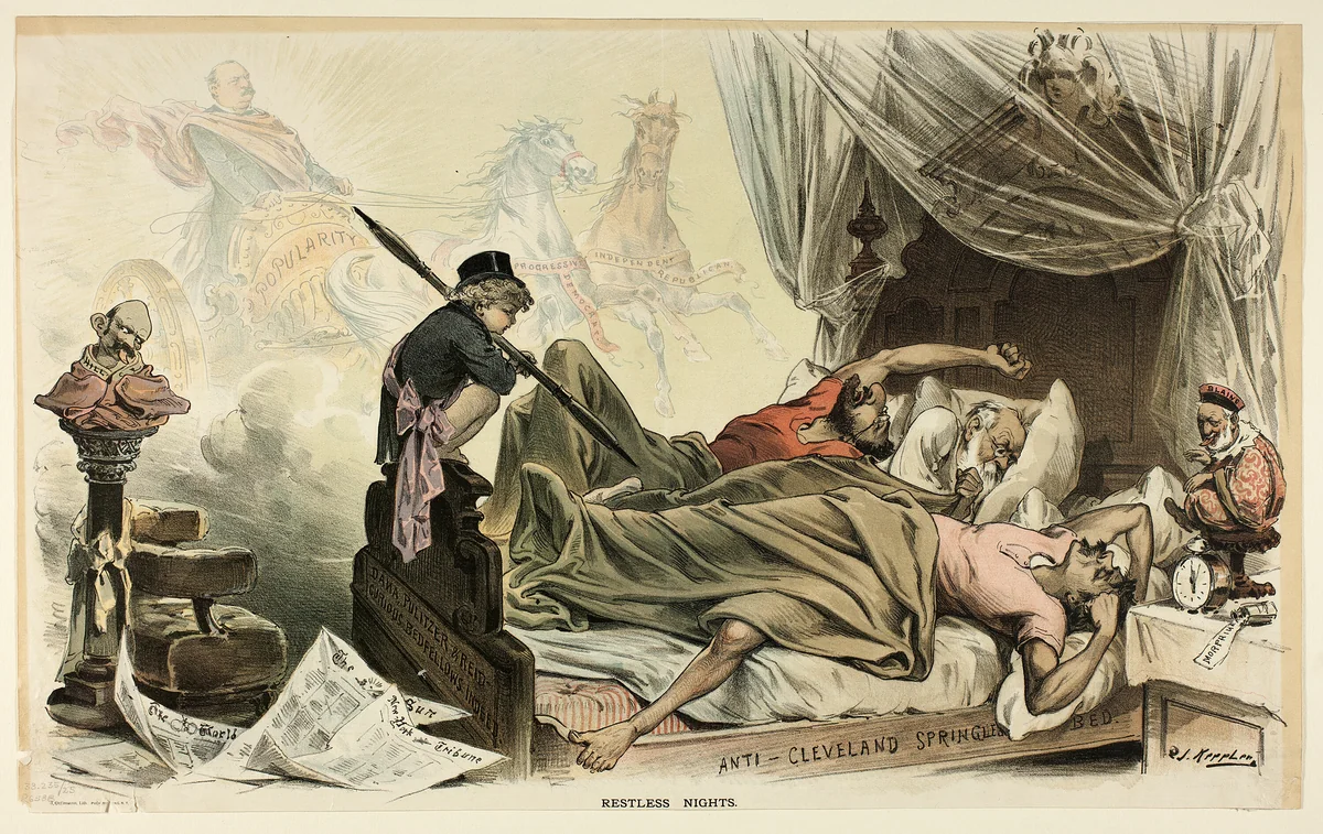 Restless Nights, from Puck by Joseph Keppler, print, 1858-1894