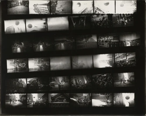 Black, White and Things 25/Lines of My Hand 10--Macy's parade no number by Robert Frank, photograph, 1947