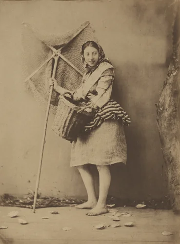 A Shrimp Fisher Girl by Félix Jacques Antoine Moulin, photograph, 1855