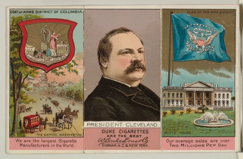 President Cleveland, District of Columbia, from "Governors, Arms, Etc." series (N133-2), issued by Duke Sons & Co. by W. Duke, Sons & Co., print, 1885-1892