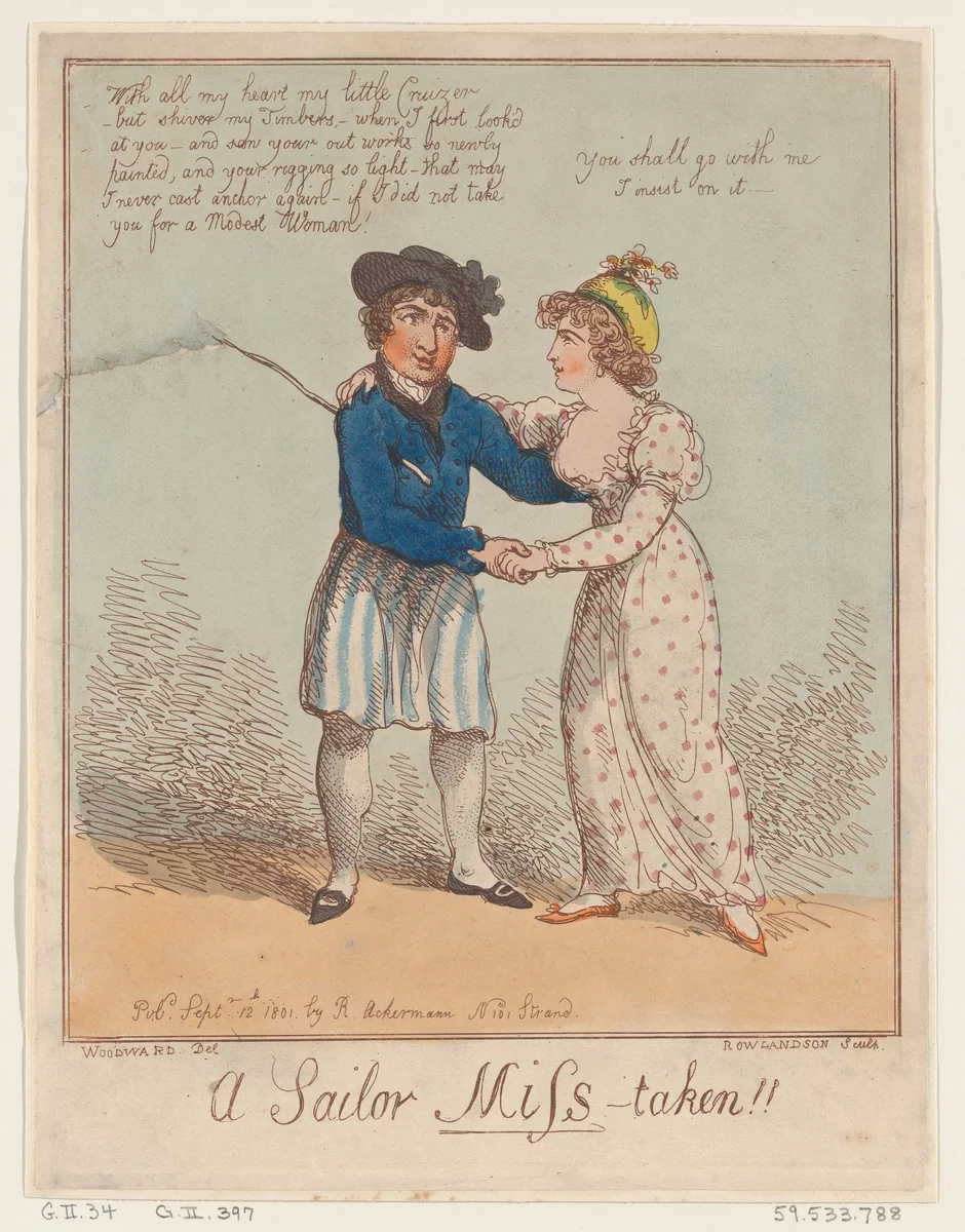A Sailor Miss-taken!! by Thomas Rowlandson, print, 1801