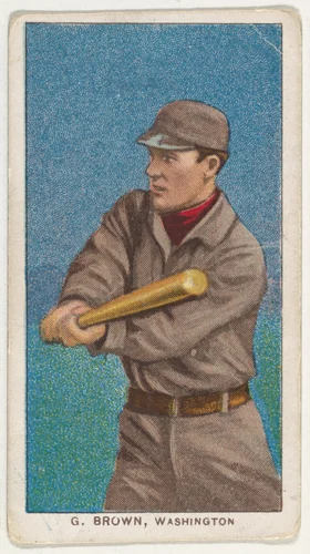 G. Brown, Washington, American League, from the White Border series (T206) for the American Tobacco Company by American Tobacco Company, print, 1909-1911
