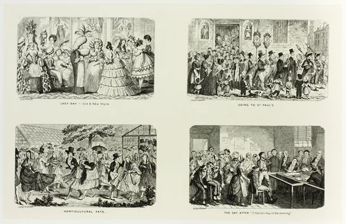 Lady Day - Old & New Style from George Cruikshank's Steel Etchings to The Comic Almanacks: 1835-1853 (top left) by George Cruikshank, print, 1845
