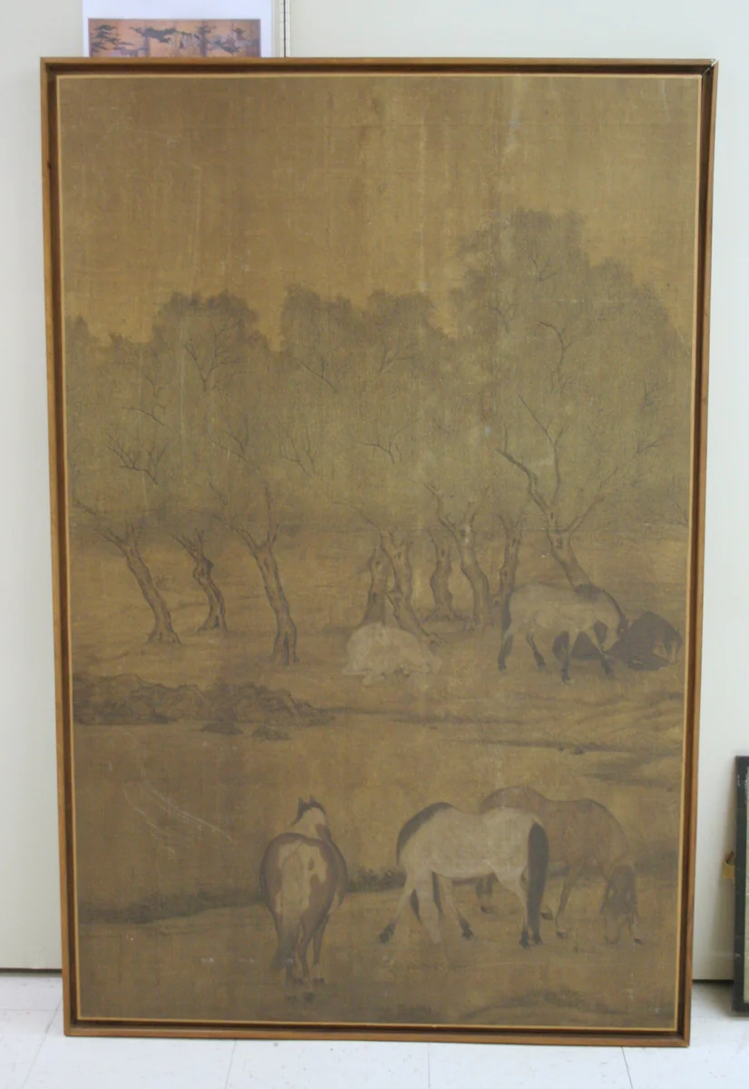 Six Horses Grazing by Artist Unknown, drawing, 1368-1644