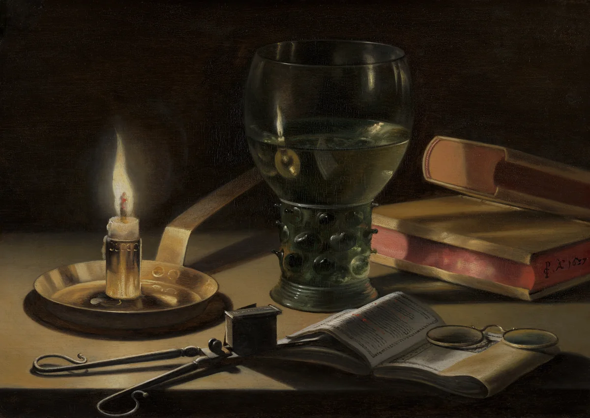 Still Life with Lighted Candle by Pieter Claesz, painting, 1627