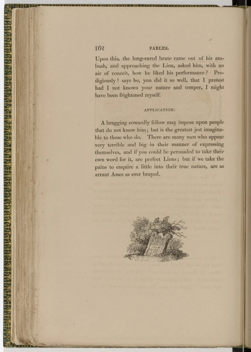Tailpiece (page 162) from The Fables of Aesop by Thomas Bewick, illustrated book, 1818