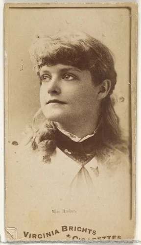 Miss Dreker, from the Actors and Actresses series (N45, Type 1) for Virginia Brights Cigarettes by Allen & Ginter, photograph, 1885-1891