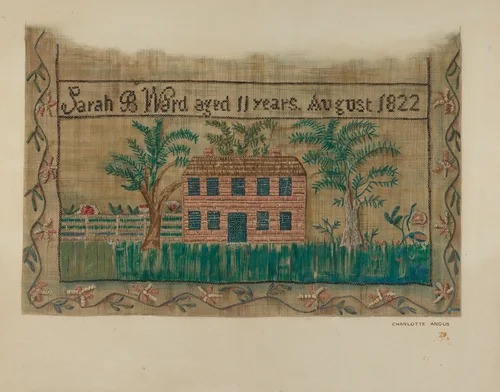 Sampler by Charlotte Angus, index of american design, 1937