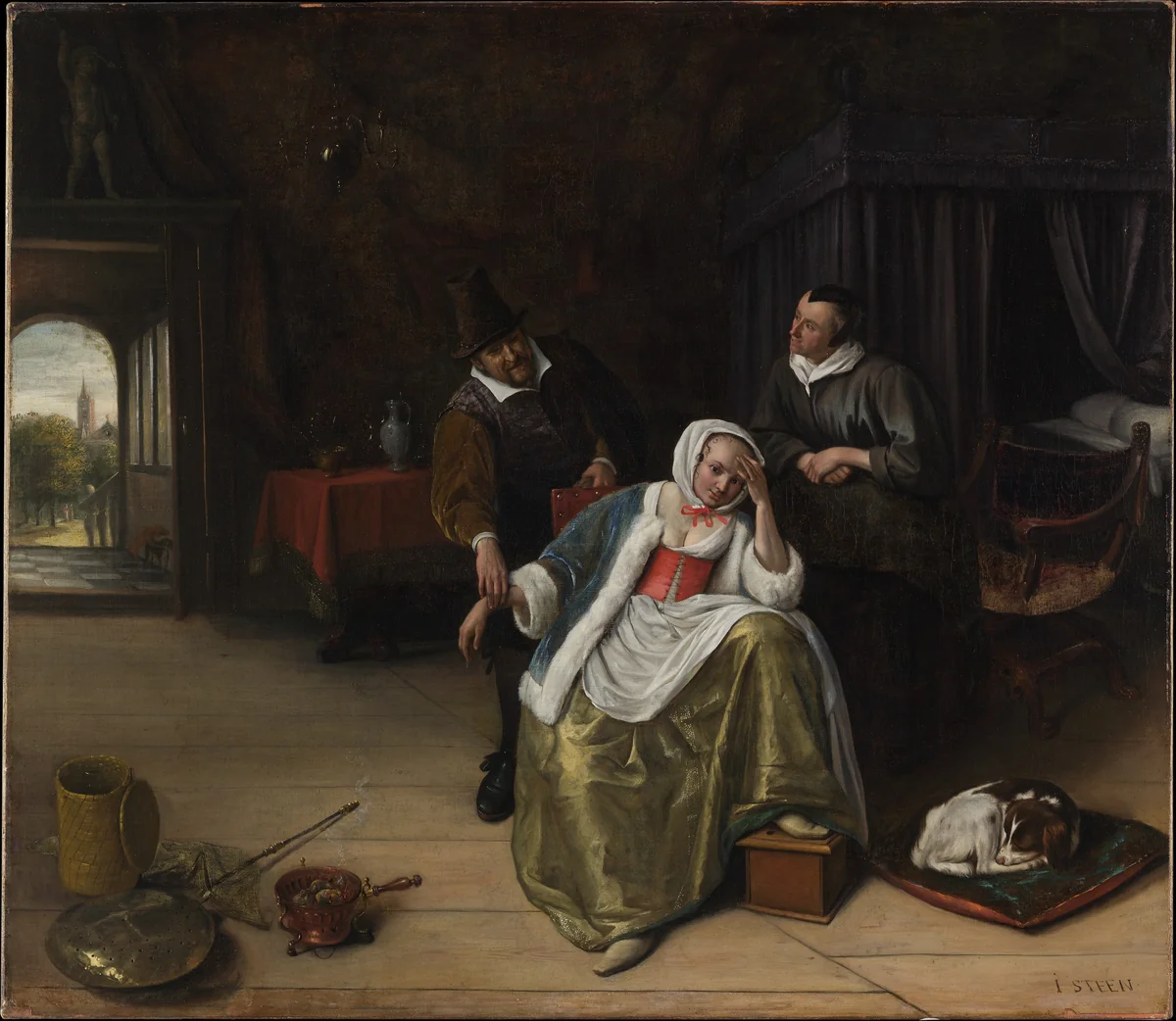 The Lovesick Maiden by Jan Steen, painting, 1655-1665