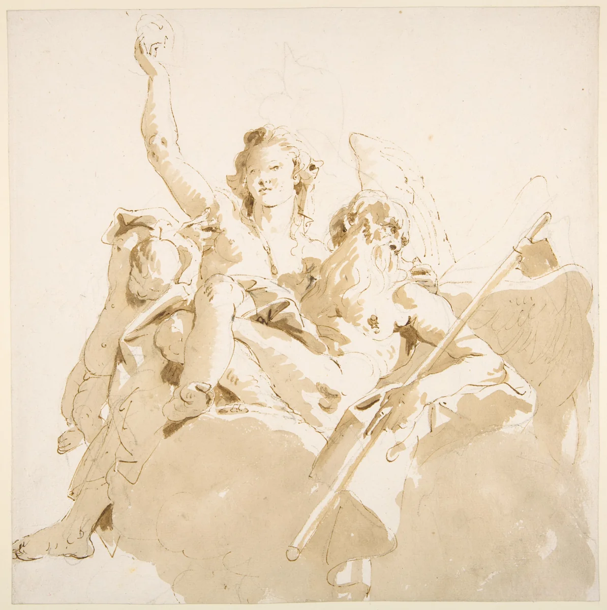 Time and Truth by Giovanni Battista Tiepolo, drawing, 1696-1770