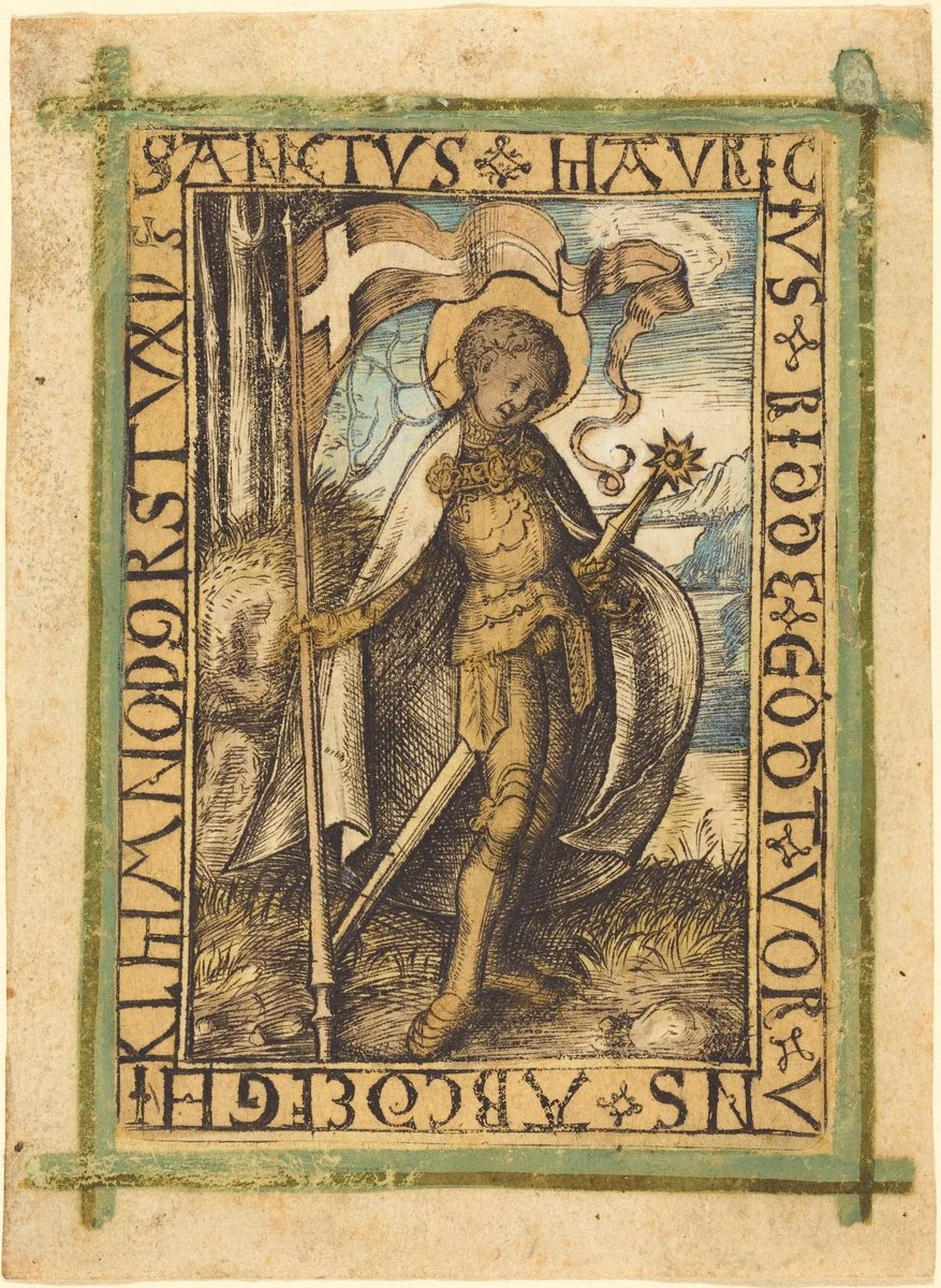 Saint Maurice by German 15th Century, print, 1480-1490