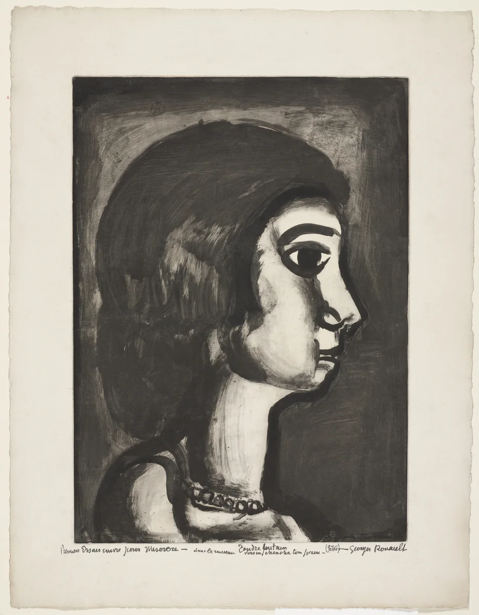 Trial proof for Daughter of Joy, So-Called, plate XIV from Miserere by Georges Rouault, print, 1922