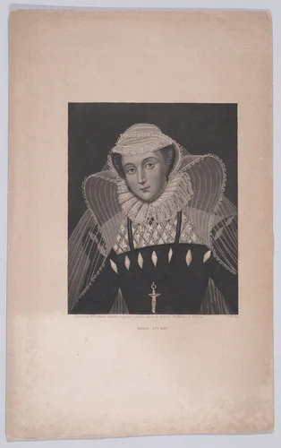 Mary, Queen of Scots (from "Les Fleurs de la morale en action: ou Recueil d'anecdotes, propres à former le couer et l'esprit des jeunes gens," page 247) by Henry Berthoud, print, 1852