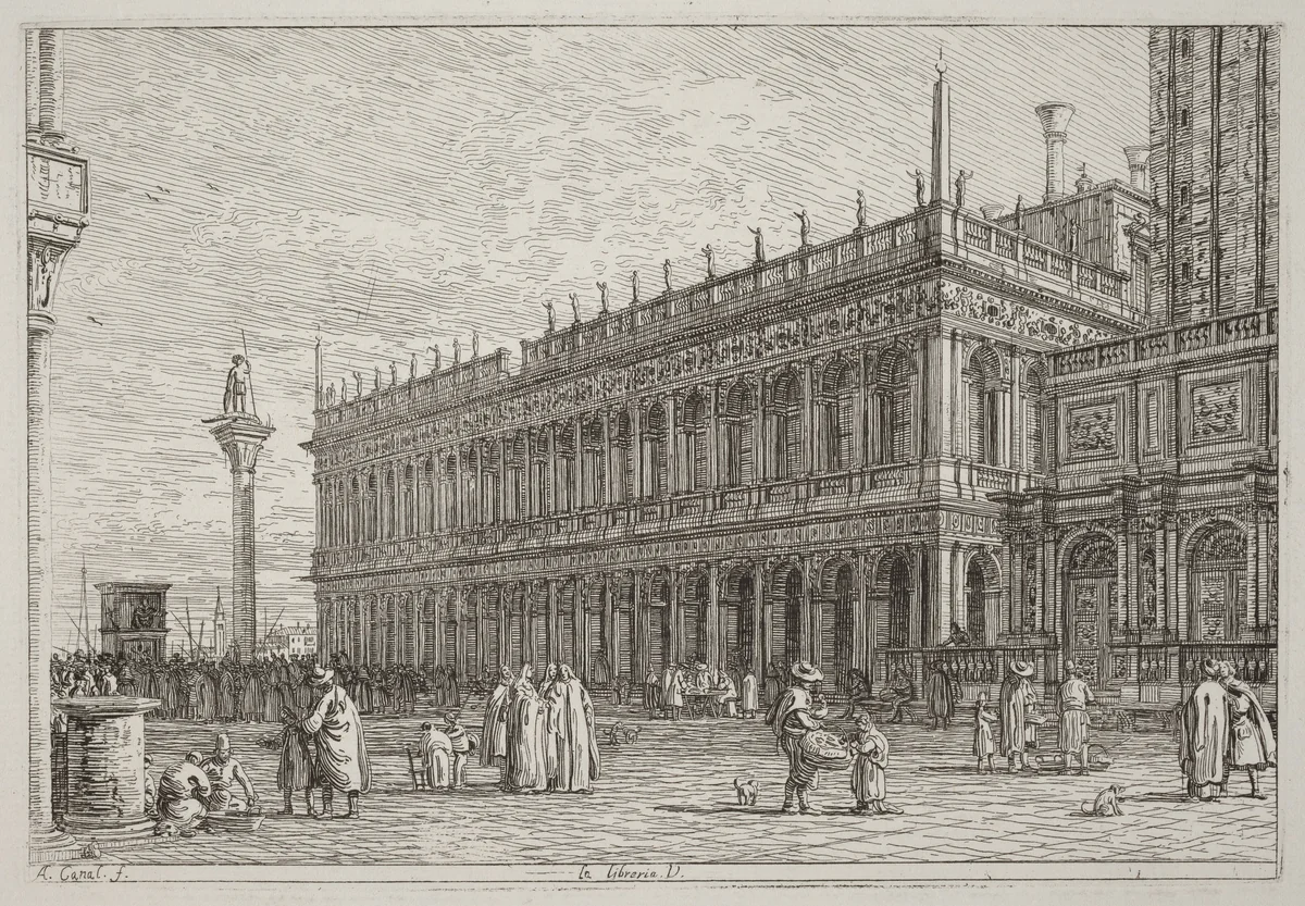 La libreria. V. [upper left] by Canaletto, print, 1742