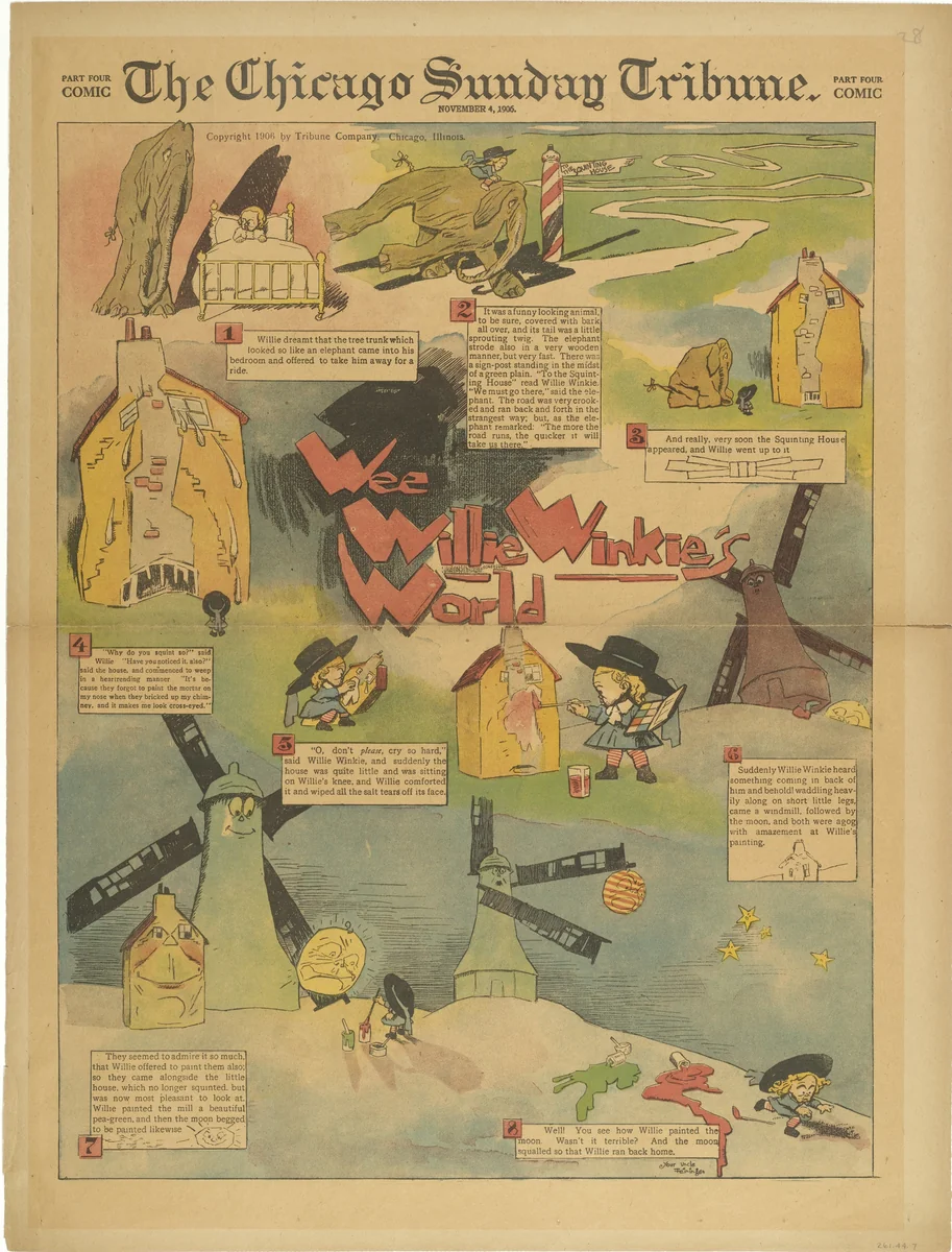 Wee Willie Winkie's World from The Chicago Sunday Tribune by Lyonel Feininger, print, 1906