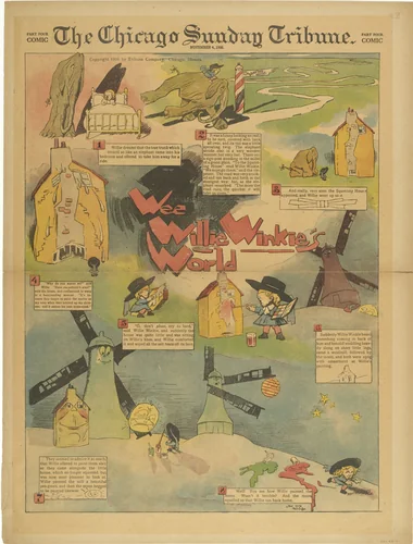 Wee Willie Winkie's World from The Chicago Sunday Tribune by Lyonel Feininger, print, 1906
