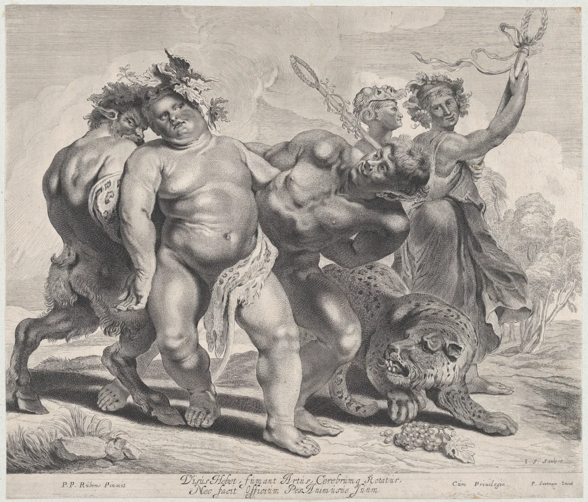 Drunkeness of Bacchus by Peter Paul Rubens, print, 1630-1657