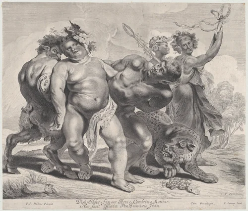 Drunkeness of Bacchus by Peter Paul Rubens, print, 1630-1657
