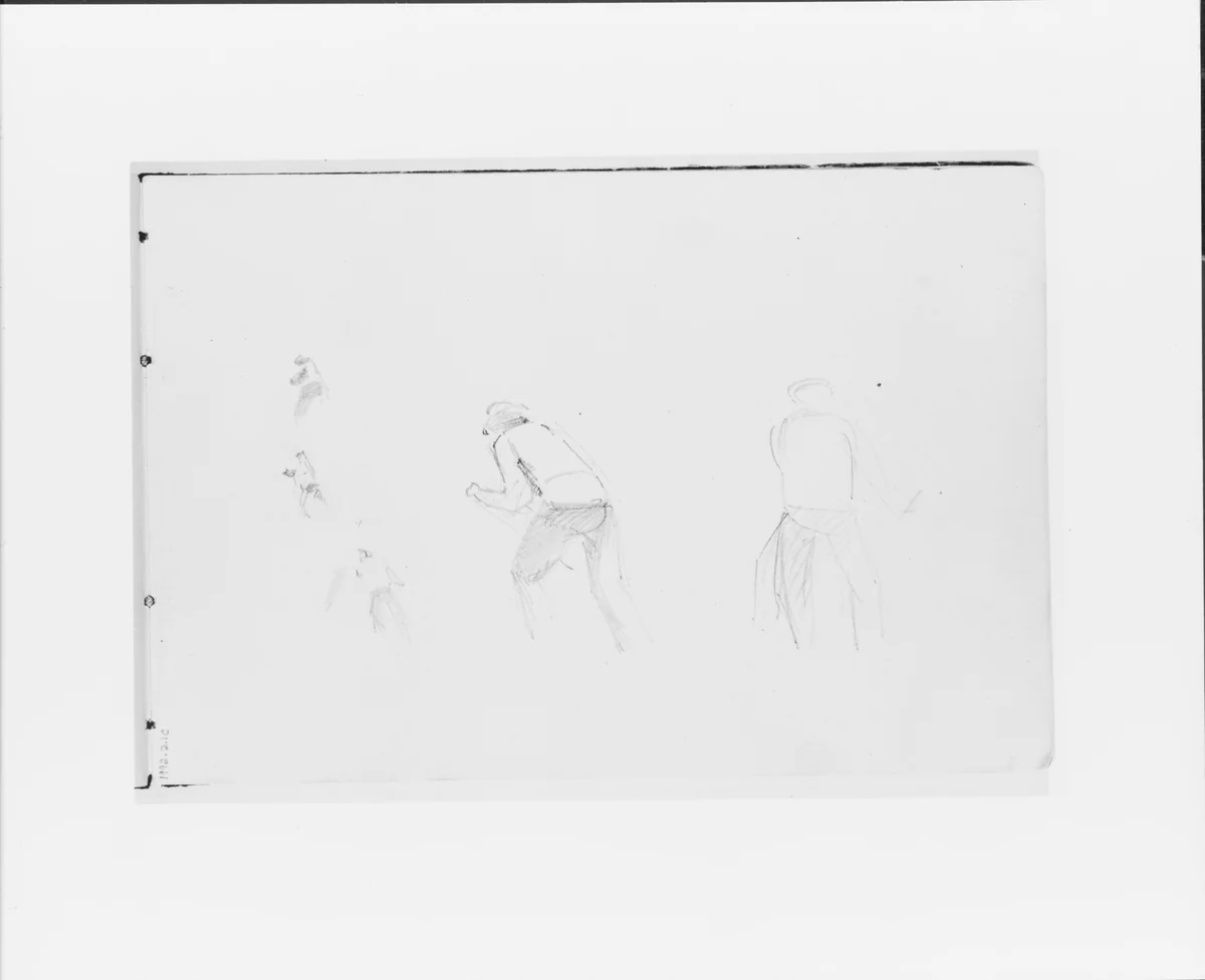 Studies of Field Laborers (from Sketchbook VII) by William Trost Richards, artwork, 1886