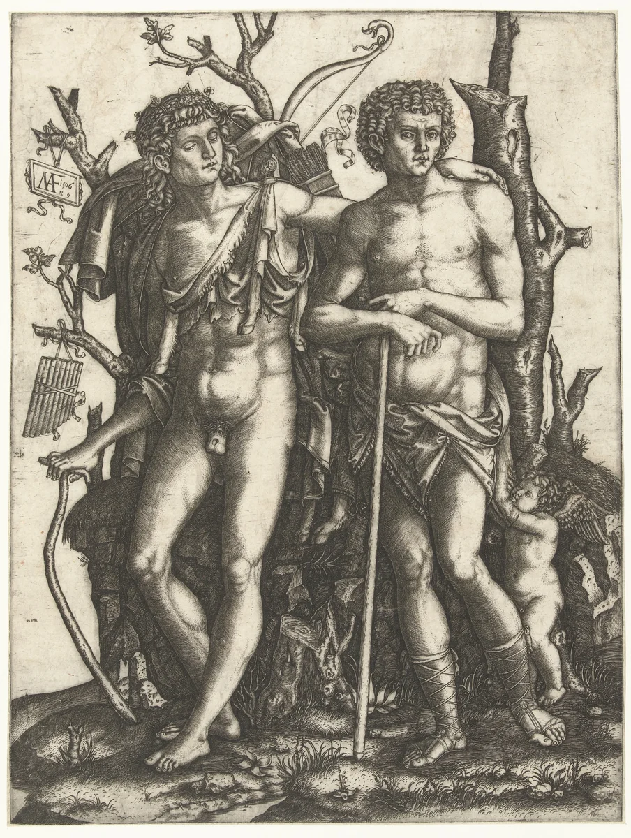 Apollo en Hyacinthus by Unknown, print, 1506