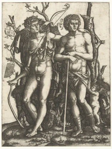 Apollo en Hyacinthus by Unknown, print, 1506