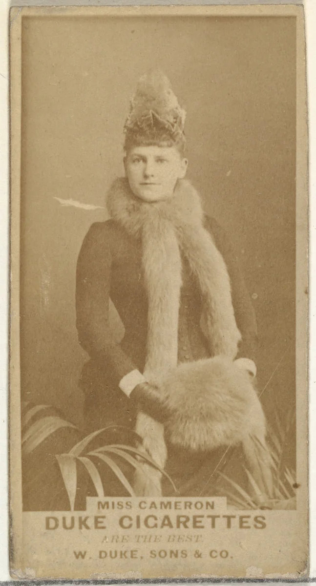 Miss Cameron, from the Actors and Actresses series (N145-7) issued by Duke Sons & Co. to promote Duke Cigarettes by W. Duke, Sons & Co., photograph, 1880-1889