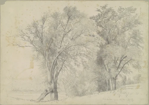 Elms, Hudson by Andrew Fisher Bunner, drawing, 1866