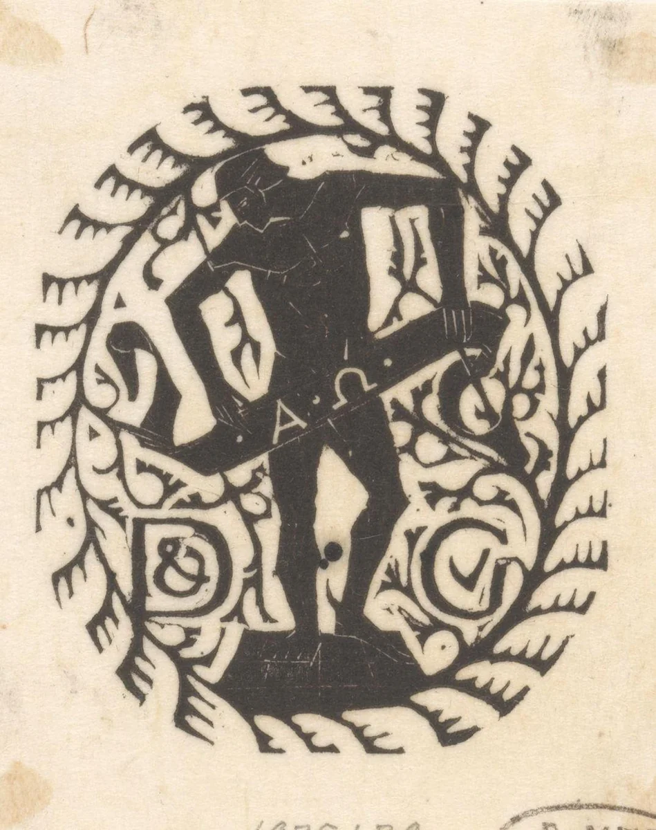 Vignet voor Duwaer & Van Ginkel by Mathieu Lauweriks, print, 1904