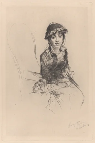 Portrait of Emma Dauvilliers by Marcellin Desboutin, print, 1888-1889