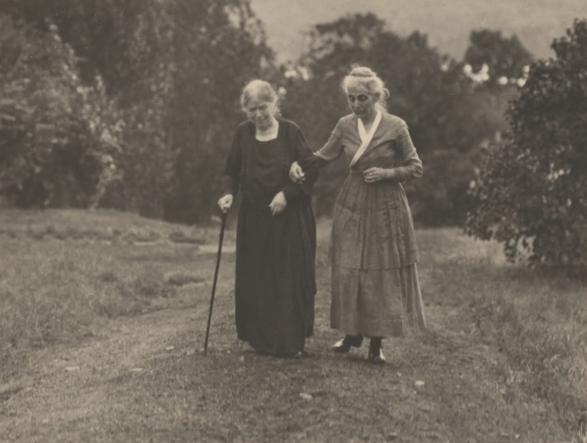 Hedwig Stieglitz and Katherine Herzig, Lake George by Alfred Stieglitz, photograph, 1919-1922