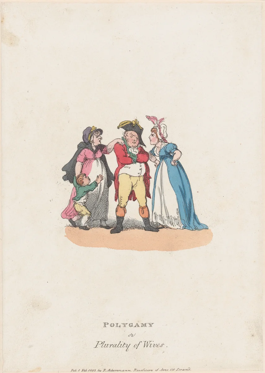 Polygamy, or Plurality of Wives by Thomas Rowlandson, print, 1803