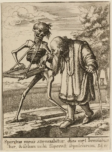 The Old Man and Death by Wenceslaus Hollar
Hans Holbein the younger, print, 1651