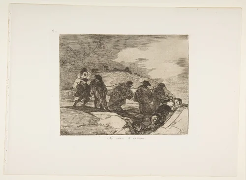 Plate 70 from "The Disasters of War" (Los Desastres de la Guerra): 'They do not know the way' (No saben el camino) by Goya, print, 1814-1815