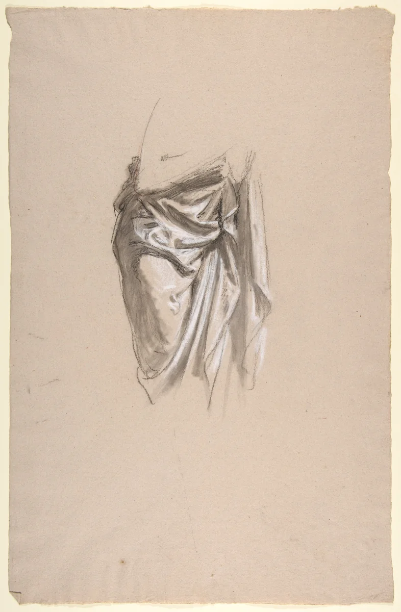 Drapery Study for Clovis (middle register; study for wall paintings in the Chapel of Saint Remi, Sainte-Clotilde, Paris, 1858) by Isidore Pils, drawing, 1820-1875