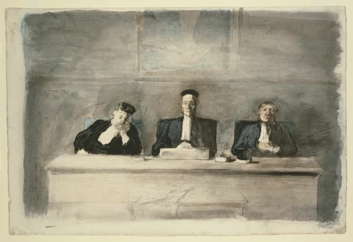 The Three Judges by Honoré-Victorin Daumier, painting, 1858-1860