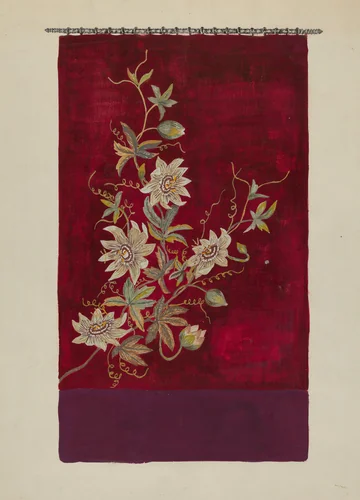 Embroidered Banner by Evelyn Bailey, index of american design, 1936