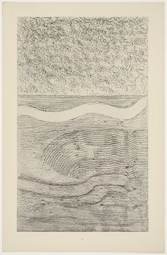 Iceflower Shawl and Gulf Stream (Le Châle à fleurs givre) from Natural History (Histoire naturelle) by Max Ernst, print, 1925