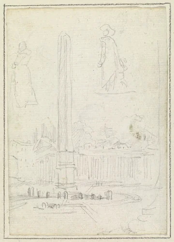 The Obelisk in Saint Peter's Square by Hubert Robert, drawing, 1754-1765