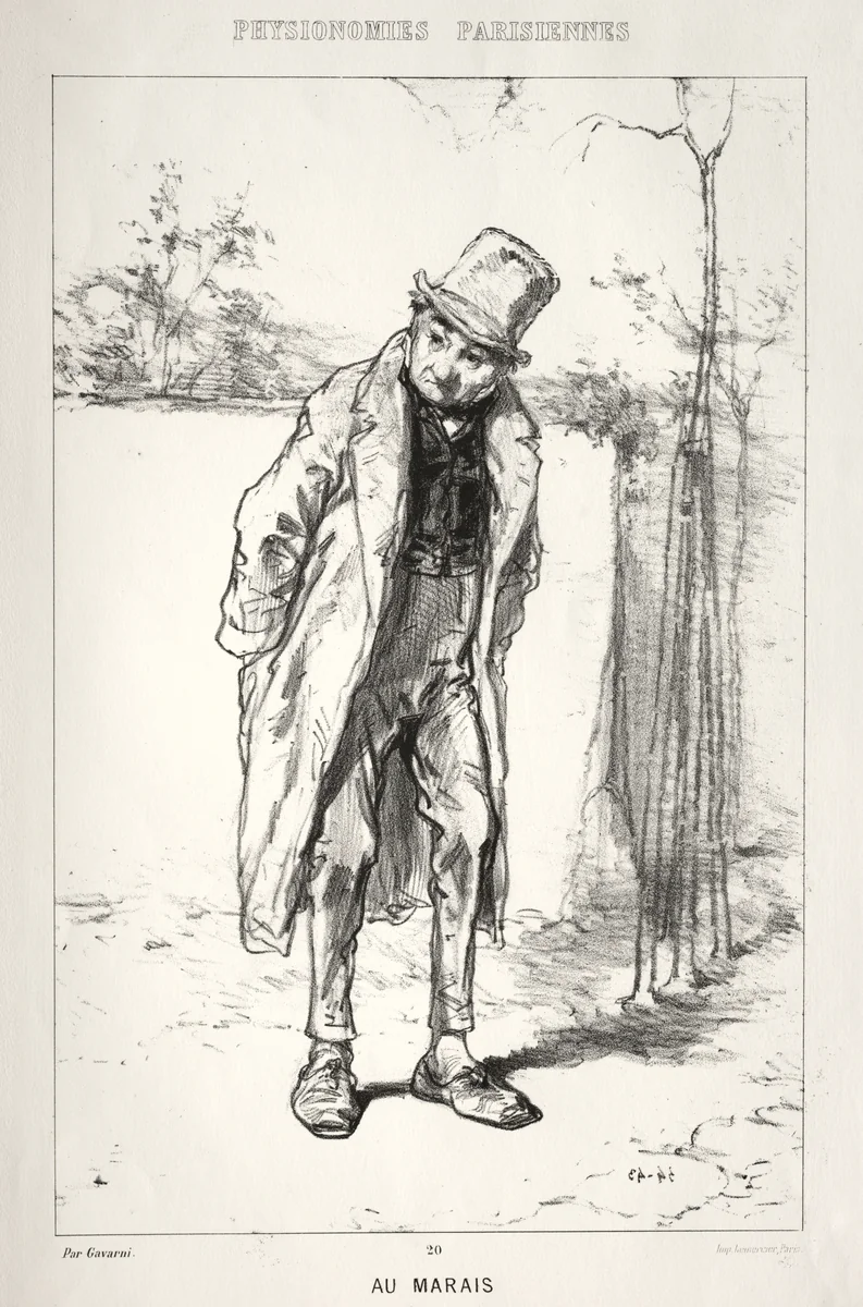 Physionomies Parisienne: Au Marais by Paul Gavarni, print, 1869