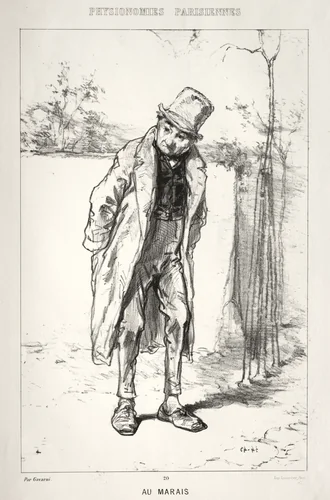 Physionomies Parisienne: Au Marais by Paul Gavarni, print, 1869