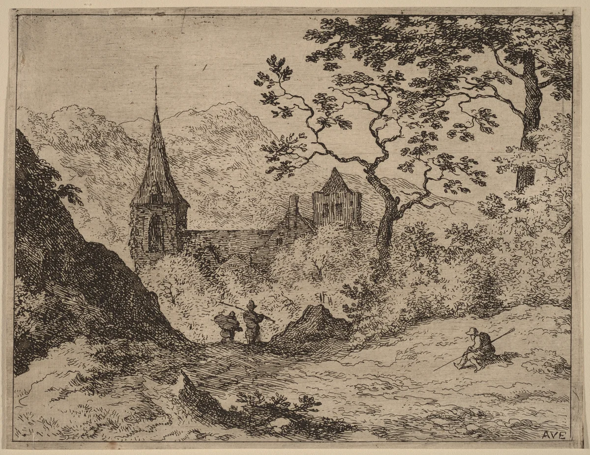 The Steeple by Allart van Everdingen, print, 1645-1656