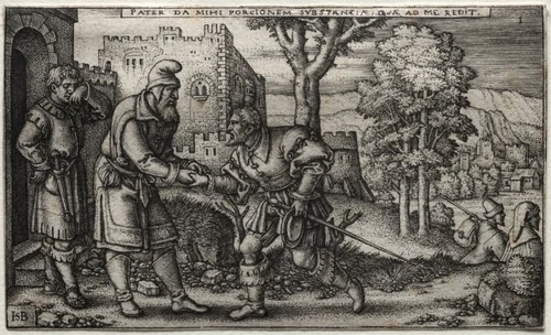 The Prodigal Son by Hans Sebald Beham, print