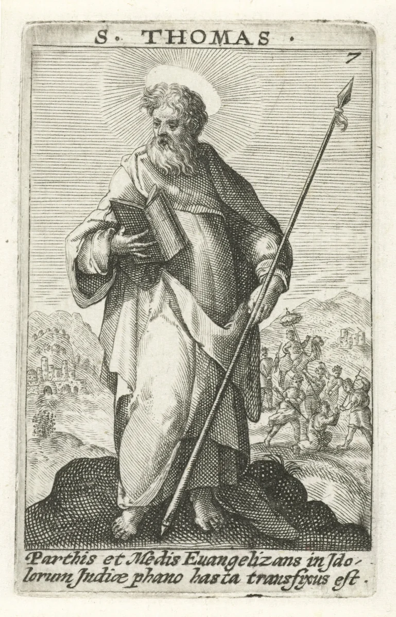Apostel Thomas by Crispijn van de Passe, print, 1574-1637