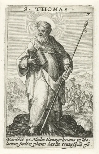 Apostel Thomas by Crispijn van de Passe, print, 1574-1637