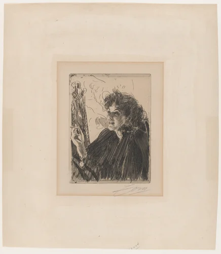 Girl with a Cigarette II by Anders Zorn, print, 1891