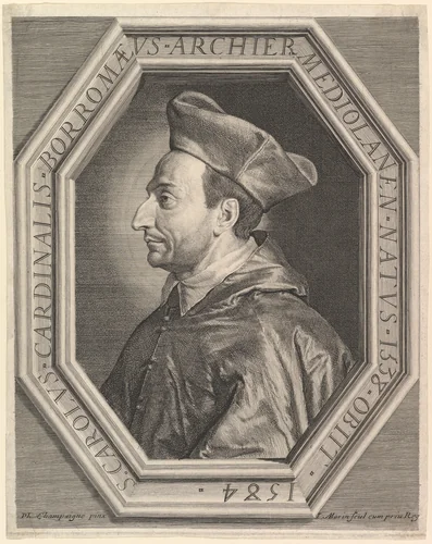 Saint Charles Borromee, cardinal et archeveque de Milan by Jean Morin, print, 1605-1650