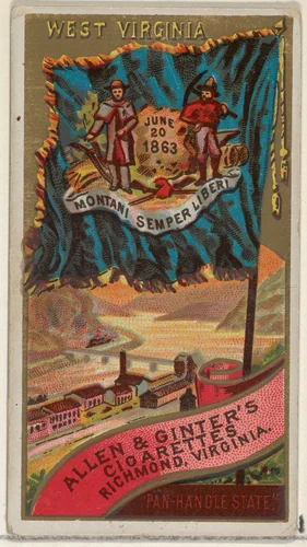 West Virginia, from Flags of the States and Territories (N11) for Allen & Ginter Cigarettes Brands by Allen & Ginter, print, 1888