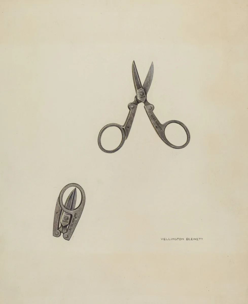 Scissors by Wellington Blewett, index of american design, 1939
